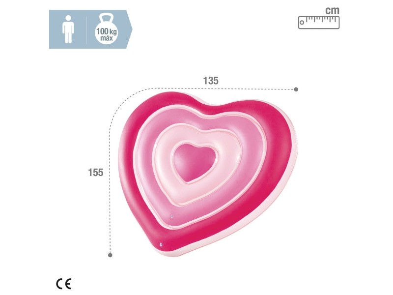 Надуваем матрак Intex Сърце 135 x 155 x 25 cm Розов (6 броя) NaN –  BB Килимчета и надуваеми играчки