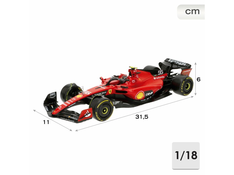 Кола Bburago Ferrari F1 Racing SF23 #55 C 1:18 NaN –  BB Автомобили и състезателни коли