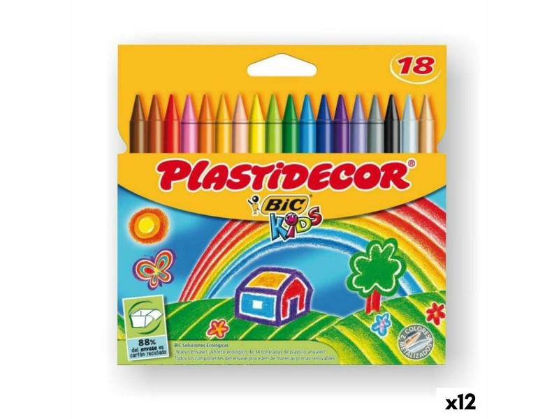 Цветни моливи Plastidecor Многоцветен (12 броя) NaN –  BB Восъци