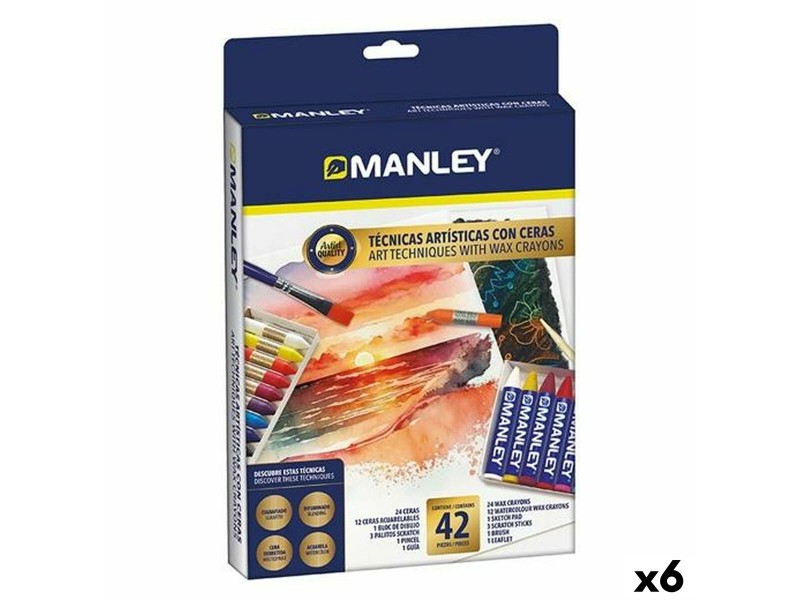 Комплект бои Manley Многоцветен Цветни моливи (6 броя) NaN –  BB Восъци