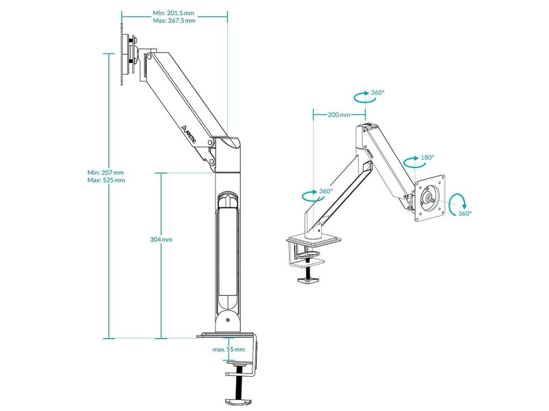 Поставка за монитор Arctic AEMNT00062A 43 NaN –  BB Стойки и подпори