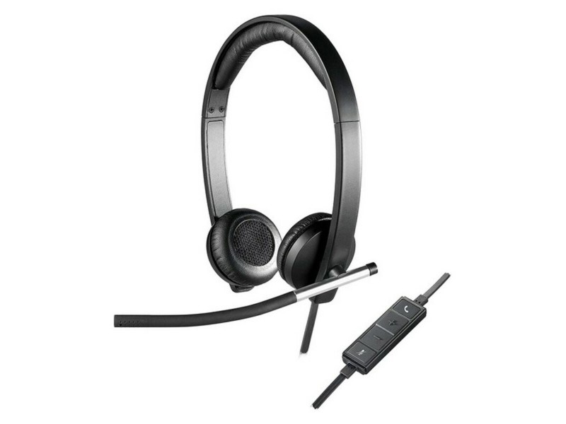 Слушалки с микрофон Logitech 981-000519 USB 2.0 Черен Сребрист NaN –