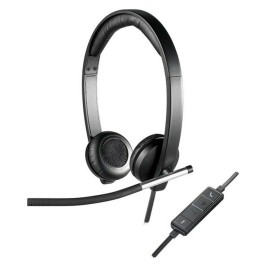 Слушалки с микрофон Logitech 981-000519 USB 2.0 Черен Сребрист