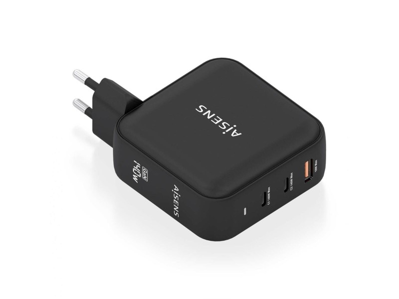 Зарядно за стена Aisens ASCH-140W3P031-BK Черен Многоцветен 140 W (1 броя) NaN –  BB Мрежови зарядни