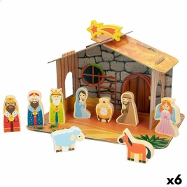 Рождествена Коледна Сцена Woomax Дървен Картон 22 x 16 x 12 cm 11 Части