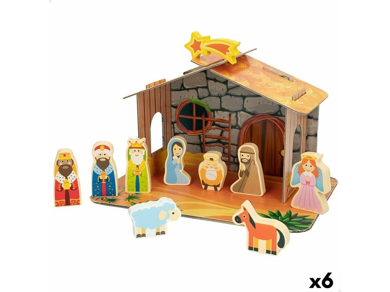 Рождествена Коледна Сцена Woomax Дървен Картон 22 x 16 x 12 cm 11 Части NaN –  BB Дърво