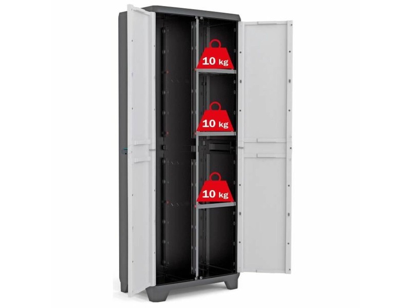 Лавица KIS 9726000 0616 02 Черен/Сив Смола Пластмаса 68 x 39 x 173 cm NaN –  BB Многофункционални стелажи