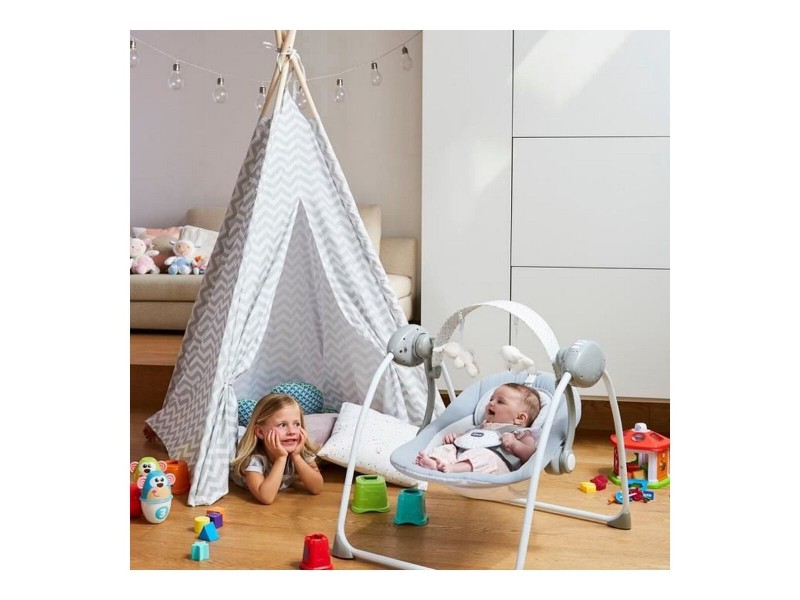 Люлеещ се стол Chicco Relax & Play Swing Сив Бял NaN –  BB Люлеещи се столове