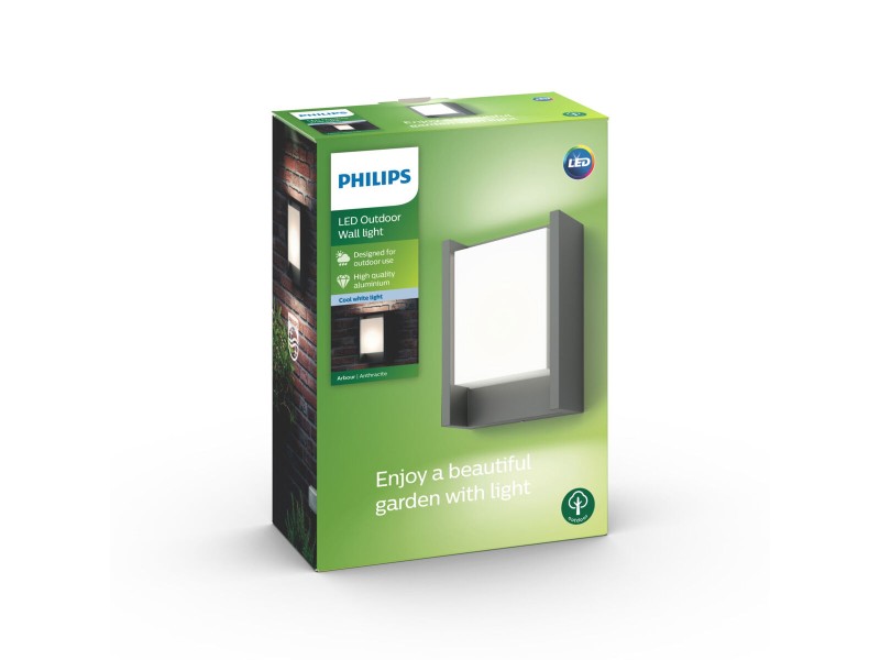 LED Аплик Philips 16460/93/P3 Антрацит Алуминий 6 W 600 lm A++ (4000 K) (1 броя) NaN –  BB Външни стенни светлини