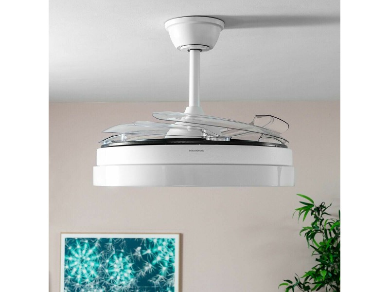 Вентилатор за Таван с LED Светлина и 4 Прибиращи се Перки InnovaGoods 80 W Ø49-104 cm Сребрист (След ремонт A) NaN от | techMAG.bg Вентилатор за Таван с LED Светлина и 4 Прибиращи се Перки InnovaGoods 80 W Ø49-104 cm Сребрист (След ремонт A) NaN – BB Таванни вентилатори