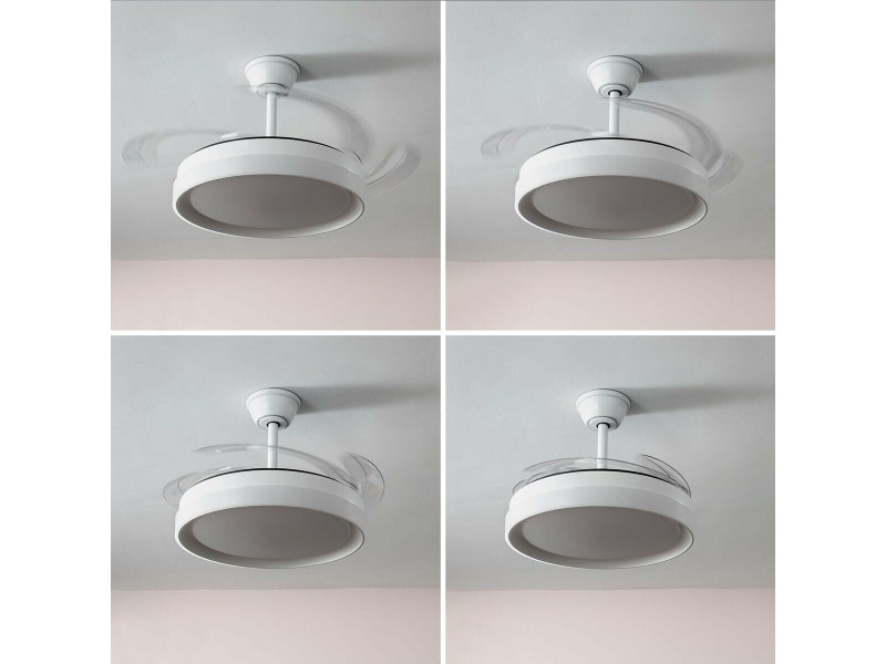 Вентилатор за Таван с LED Светлина и 4 Прибиращи се Перки InnovaGoods 80 W Ø49-104 cm Сребрист (След ремонт A) NaN от | techMAG.bg Вентилатор за Таван с LED Светлина и 4 Прибиращи се Перки InnovaGoods 80 W Ø49-104 cm Сребрист (След ремонт A) NaN – BB Таванни вентилатори