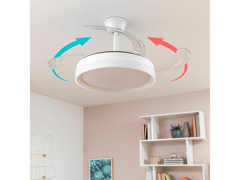 Вентилатор за Таван с LED Светлина и 4 Прибиращи се Перки InnovaGoods 80 W Ø49-104 cm Сребрист (След ремонт A) NaN от | techMAG.bg Вентилатор за Таван с LED Светлина и 4 Прибиращи се Перки InnovaGoods 80 W Ø49-104 cm Сребрист (След ремонт A) NaN – BB Таванни вентилатори