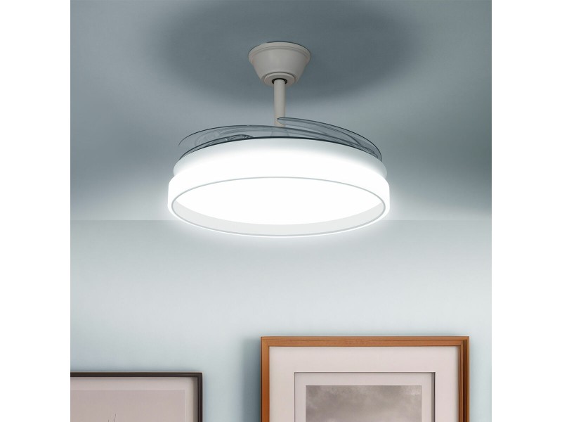 Вентилатор за Таван с LED Светлина и 4 Прибиращи се Перки InnovaGoods 80 W Ø49-104 cm Сребрист (След ремонт A) NaN от | techMAG.bg Вентилатор за Таван с LED Светлина и 4 Прибиращи се Перки InnovaGoods 80 W Ø49-104 cm Сребрист (След ремонт A) NaN – BB Таванни вентилатори