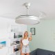 Вентилатор за Таван с LED Светлина и 4 Прибиращи се Перки InnovaGoods 80 W Ø49-104 cm Сребрист (След ремонт A) NaN от | techMAG.bg Вентилатор за Таван с LED Светлина и 4 Прибиращи се Перки InnovaGoods 80 W Ø49-104 cm Сребрист (След ремонт A) NaN – BB Таванни вентилатори