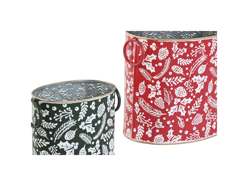 Комплект Коледни Декорации Home ESPRIT Червен Зелен Коледа 28,5 x 19,5 x 24 cm (3 Части) (2 броя) NaN –  BB Оригинална декорация