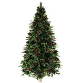 Коледно дърво Home ESPRIT Червен Зелен PVC 129 X 129 X 240 CM