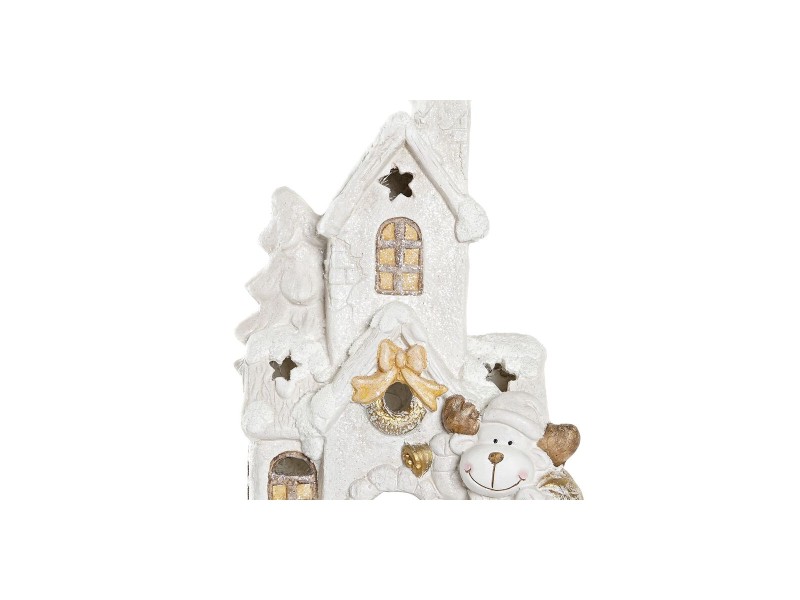 Коледна Украса DKD Home Decor Къща Снежен Магнезиев (38 x 21 x 45 cm) (2 броя) NaN –  BB Оригинална декорация