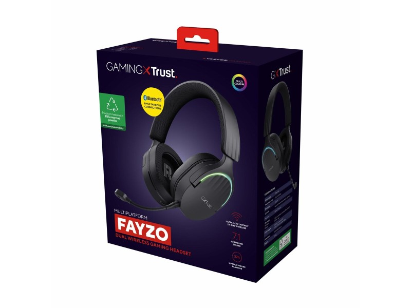 Слушалки с микрофон Trust 24901 GXT491 FAYZO WIRELESS Черен NaN –