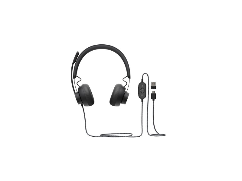 Слушалки с микрофон Logitech Zone Wired UC Черен NaN –