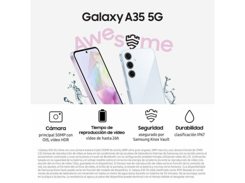 Смартфони Samsung Galaxy A35 6,6 6 GB RAM 128 GB Люляк NaN –