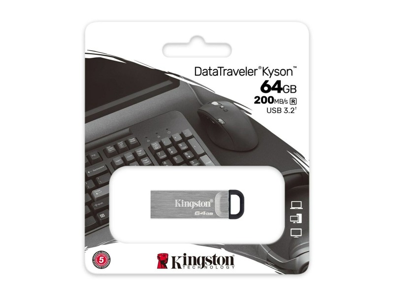USB стик Kingston DTKN/64GB Черен Стомана 64 GB (1 броя) NaN –