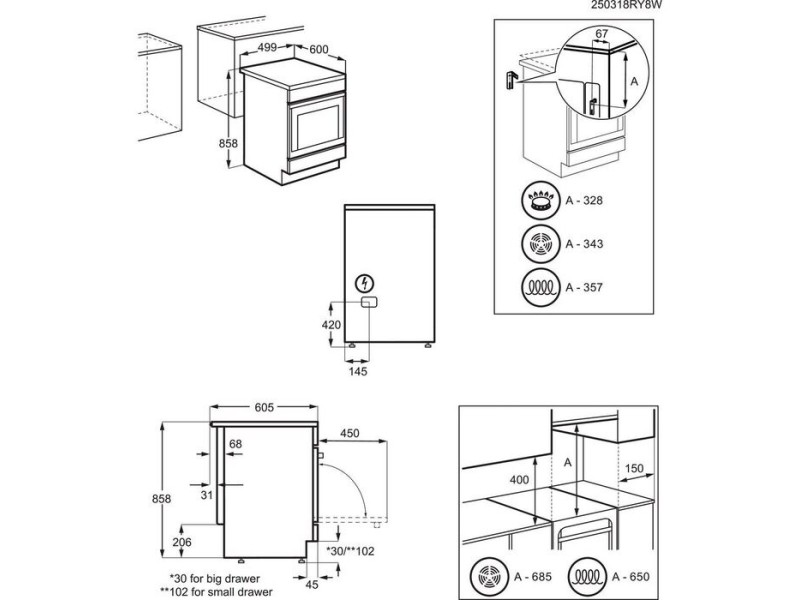 Electrolux LKR540266W Freestanding electric cooker with oven