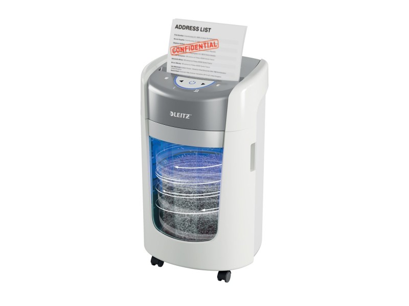 Leitz IQ OptiMax Home Office 225 Micro Cut Paper Shredder Security P5 15L - White