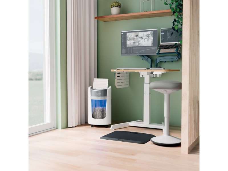 Leitz IQ OptiMax Home Office 225 Micro Cut Paper Shredder Security P5 15L - White
