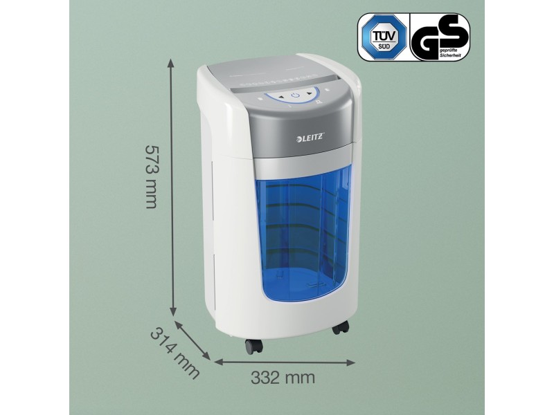 Leitz IQ OptiMax Home Office 225 Micro Cut Paper Shredder Security P5 15L - White