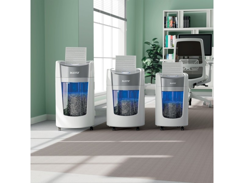 Leitz IQ OptiMax Home Office 225 Micro Cut Paper Shredder Security P5 15L - White