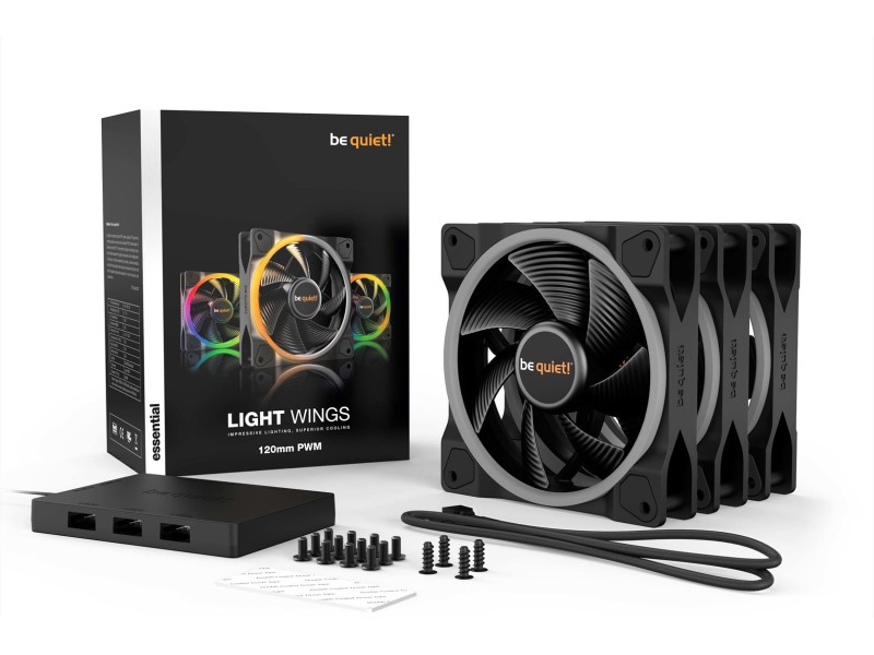 be quiet! Light Wings 120mm ARGB PWM Fan Black 3 Pack
