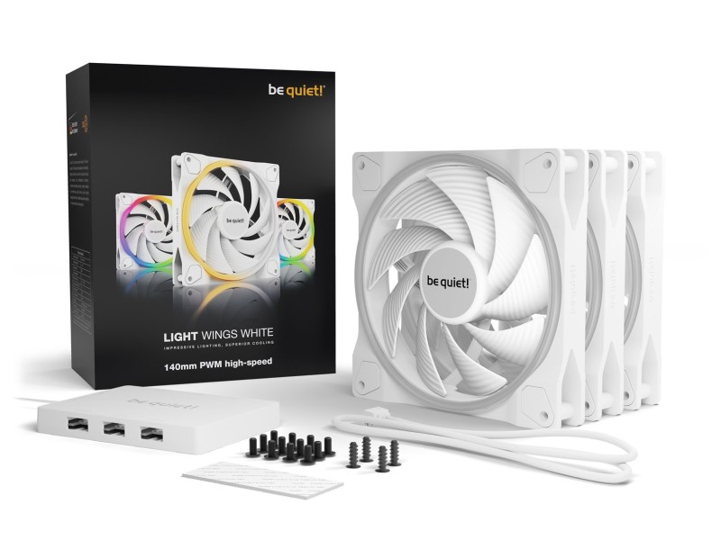 be quiet! Light Wings White | 140mm PWM high-speed Triple-Pack Computer case Fan 14 cm 3 pc(s) be quiet! Light Wings White | 140mm PWM high-speed Triple-Pack Computer case Fan 14 cm 3 pc(s)