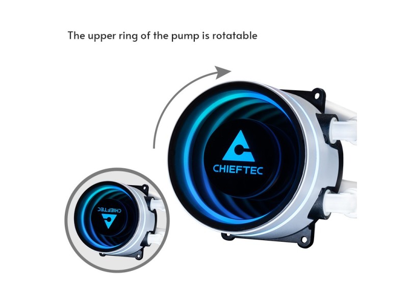 Chieftec ICEBERG 240-RGB-W Computer case All-in-one liquid cooler 12 cm White