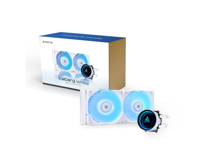 Chieftec ICEBERG 240-RGB-W Computer case All-in-one liquid cooler 12 cm White