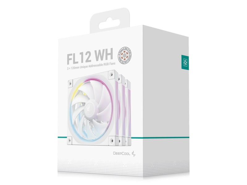 DeepCool FL12 WH-3 in 1 Computer case Fan 12 cm White 3 pc(s)