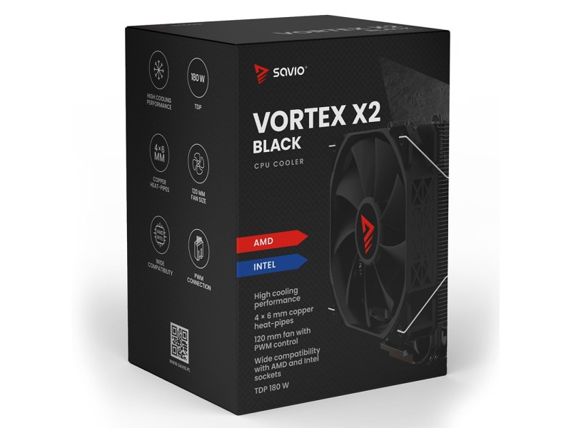SAVIO VORTEX X2 BLACK CPU Cooler