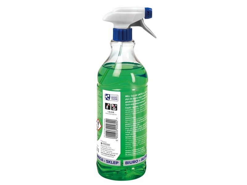 Mill Clean Wash liquid for cleaning windows, glass, mirrors, tiles with lily of the valley fragrance 1.22 L Mill Clean Wash liquid for cleaning windows, glass, mirrors, tiles with lily of the valley fragrance 1.22 L