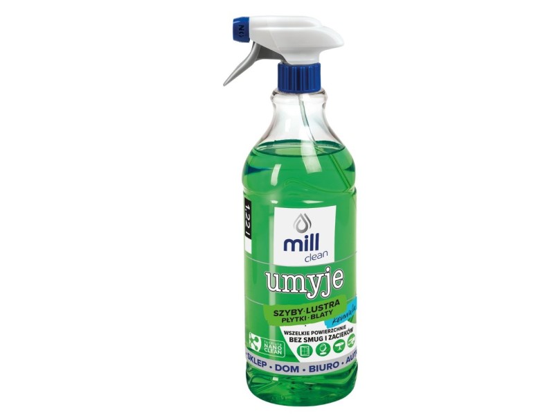 Mill Clean Wash liquid for cleaning windows, glass, mirrors, tiles with lily of the valley fragrance 1.22 L Mill Clean Wash liquid for cleaning windows, glass, mirrors, tiles with lily of the valley fragrance 1.22 L