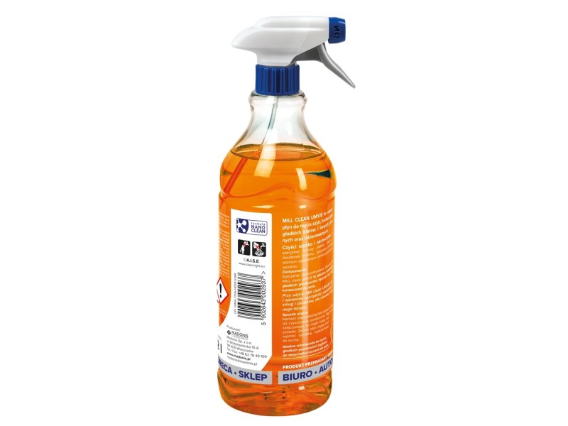 Mill Clean Wash liquid for cleaning windows, glass, mirrors, tiles with orange scent 1.22 L
