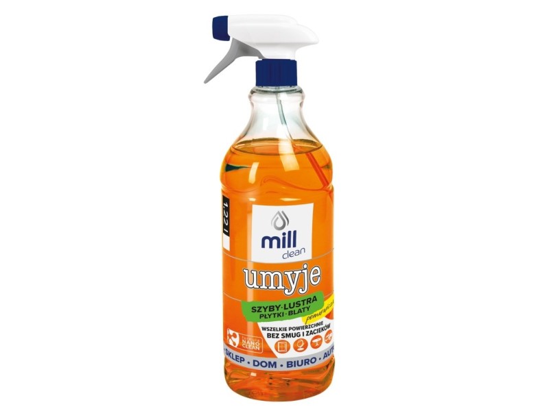 Mill Clean Wash liquid for cleaning windows, glass, mirrors, tiles with orange scent 1.22 L