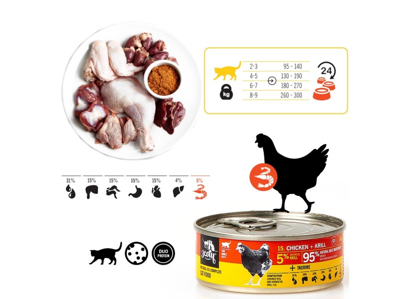 3COTY Chicken with krill - wet cat food - 80g