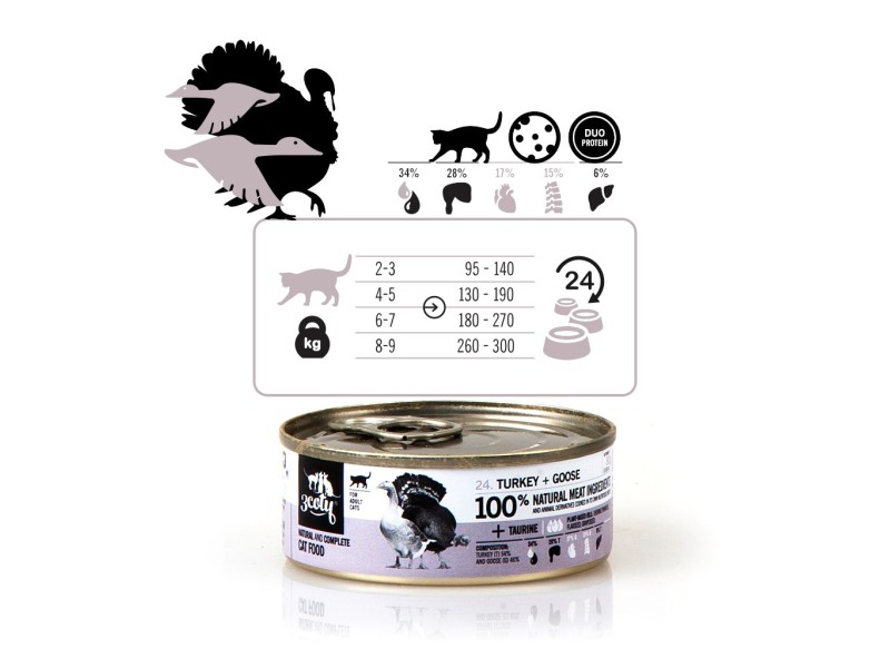 3COTY Turkey with goose - wet cat food - 80g