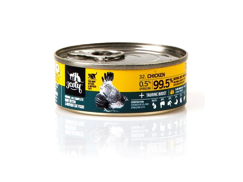 3COTY Chicken with spirulina For kittens and nursing cats - wet cat food - 80g