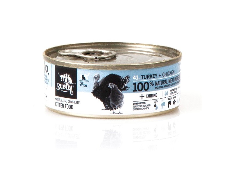 3COTY Turkey with chicken For kittens - wet cat food - 80g