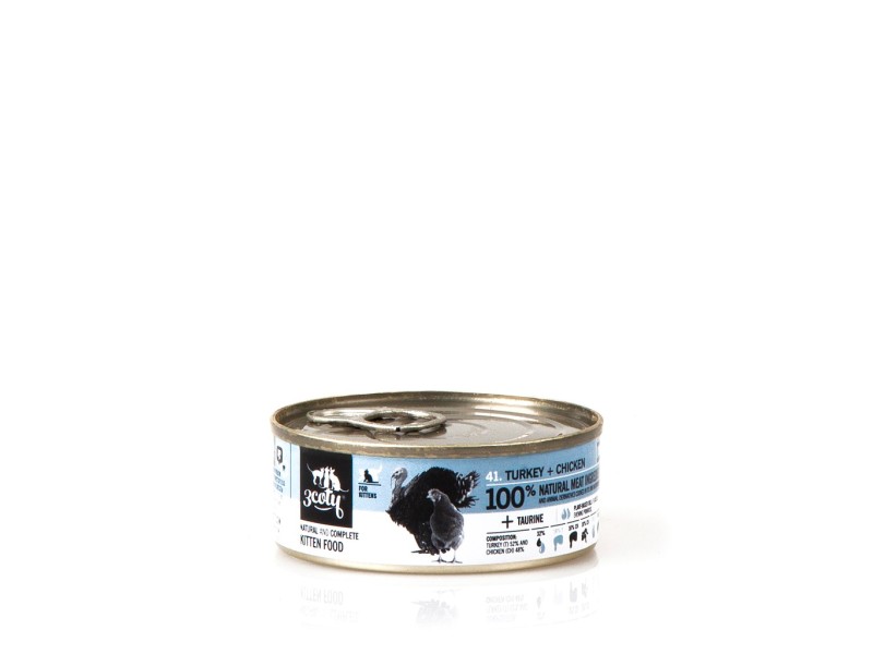 3COTY Turkey with chicken For kittens - wet cat food - 80g