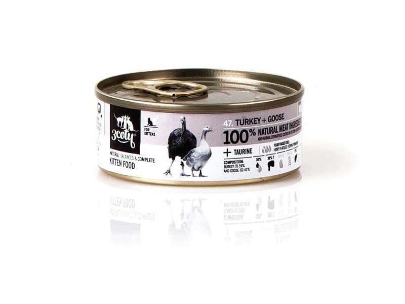 3COTY Turkey with goose For kittens - wet cat food - 80g