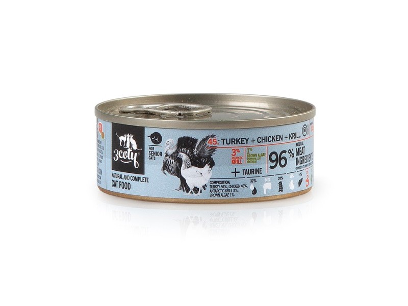 3COTY Turkey with chicken and krill Senior - wet cat food - 80g