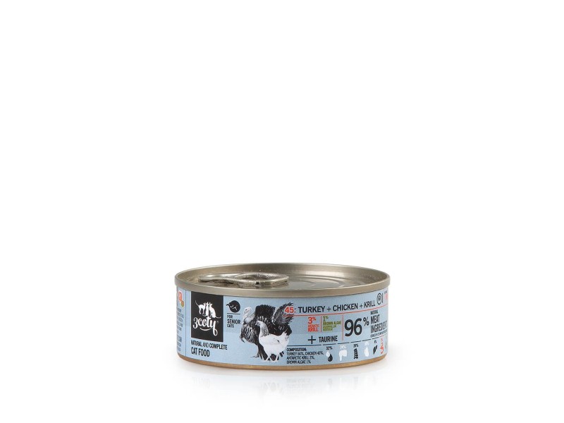 3COTY Turkey with chicken and krill Senior - wet cat food - 80g