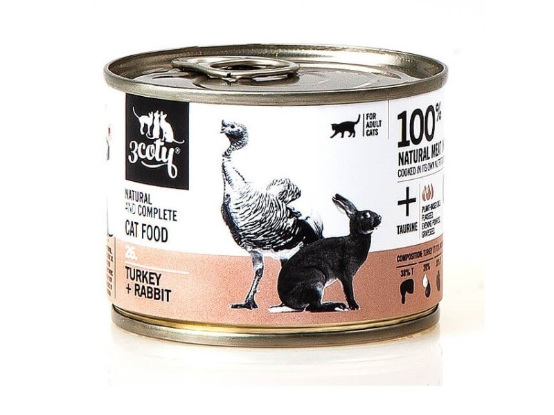 3COTY 26. Turkey and rabbit - wet cat food - 180g 3COTY 26. Turkey and rabbit - wet cat food - 180g