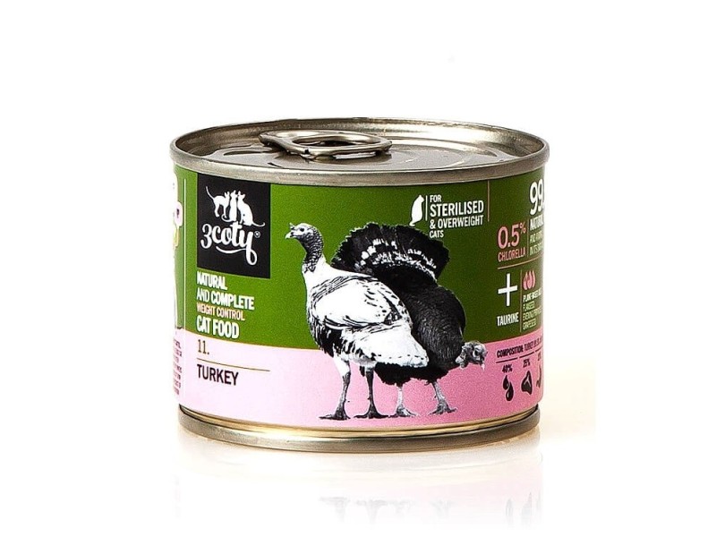 3COTY 11. Turkey Sterilised - wet cat food - 180g